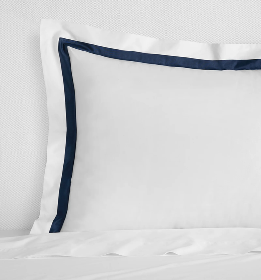 Sferra Estate Boudoir Pillow - White/Navy2520BOUD