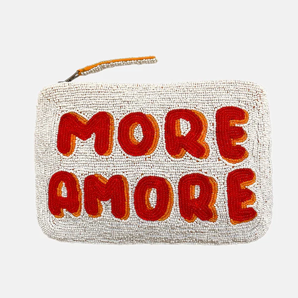 More Amore White Beaded Purse