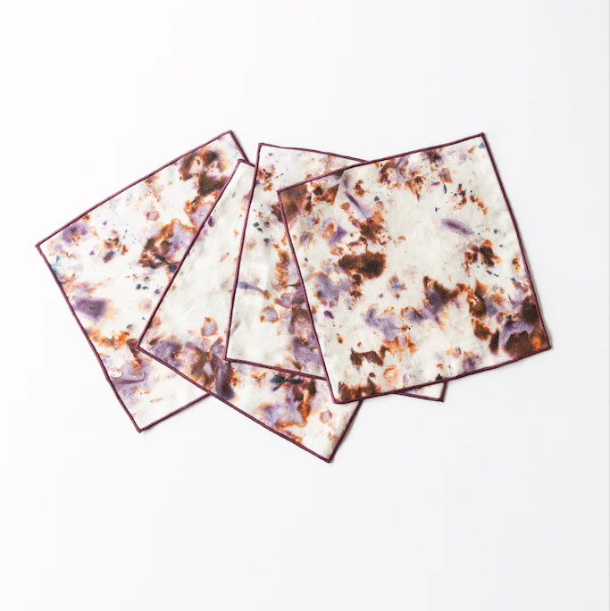 Rose Marble Napkins / Maroon