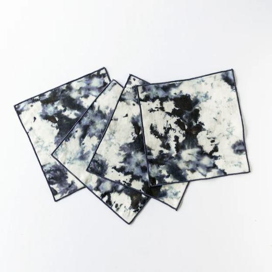 Grey Marble Napkins / Burgundy