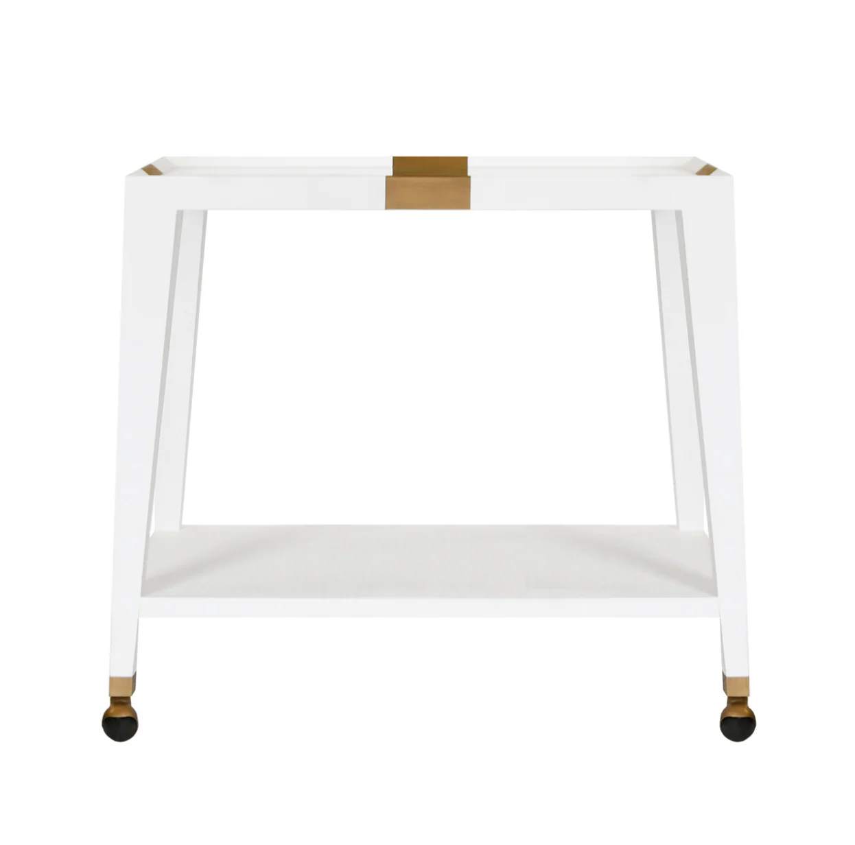Linear White Bar Cart