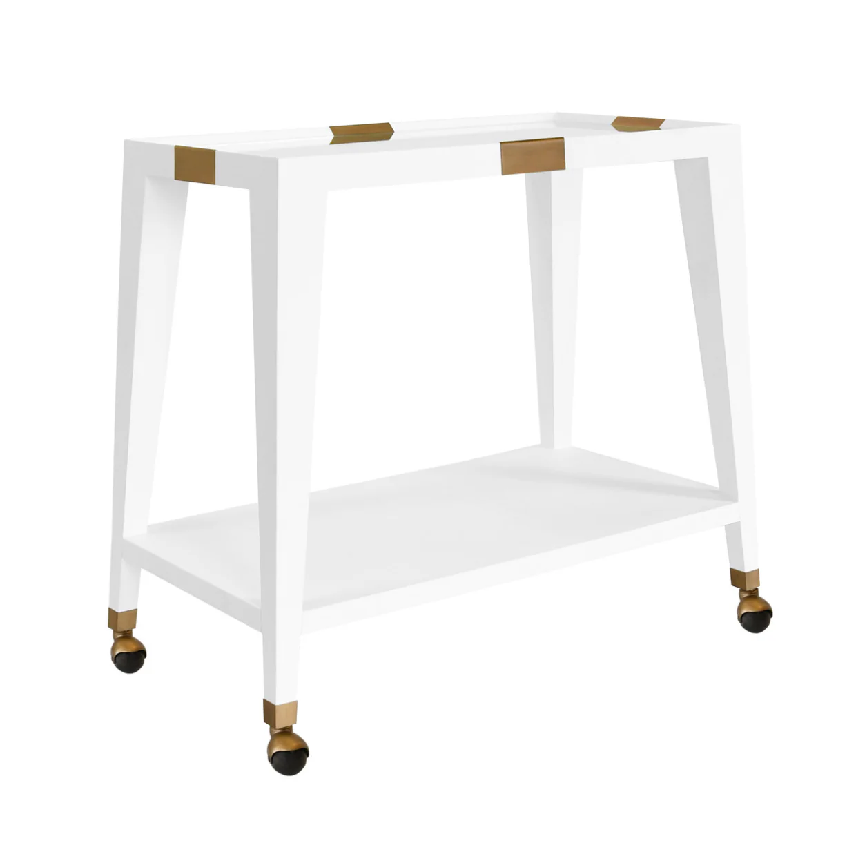 Linear White Bar Cart
