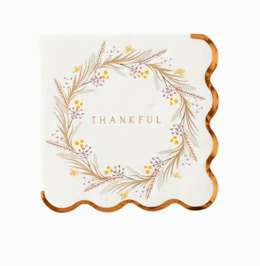 Thankfull Wreath Napkin