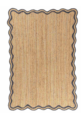 HAND WOVEN JUTE AREA RUG MIDNIGHT NAVY