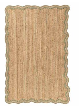 HAND WOVEN JUTE AREA RUG - SAGE