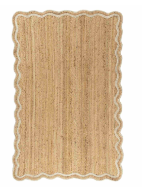 HAND WOVEN JUTE AREA RUG - IVORY