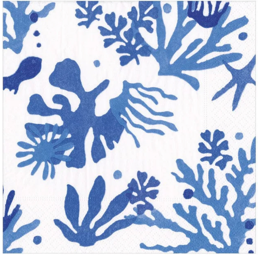 Matisse Coral Blue Cocktail Napkin