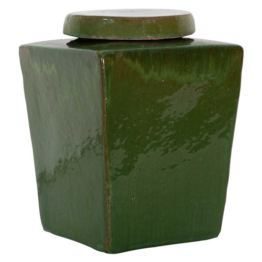 Leif Stoneware Tea Box - Medium, Green