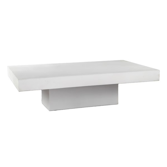 Venus Rectangular Concrete Coffee Table - White