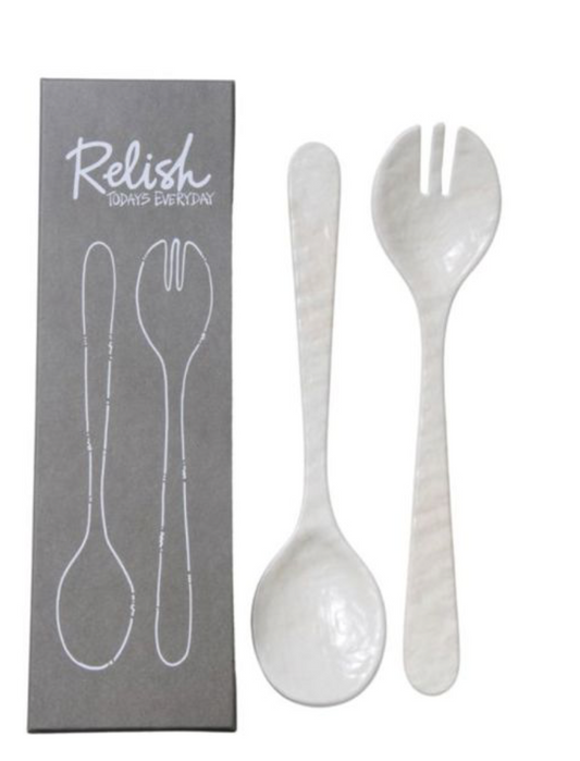 Salad Servers - Stone