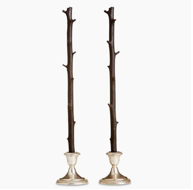 Pair of Stick Candles - Hickory Dark Chocolate