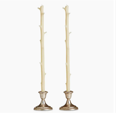 Pair of Stick Candles - Hickory White Chocolate