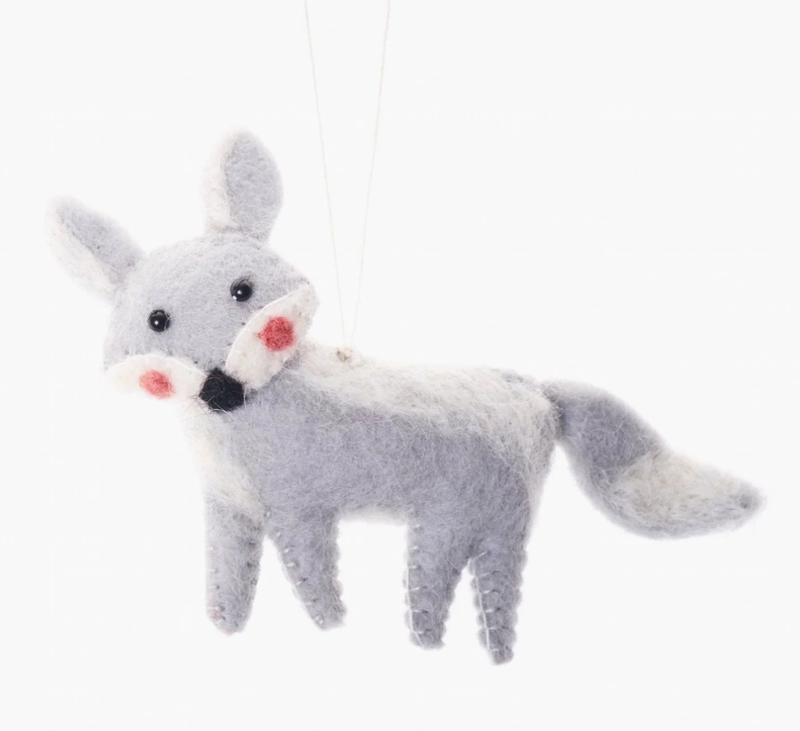 Felt Arctic Animal Ornament - Arctic Fox