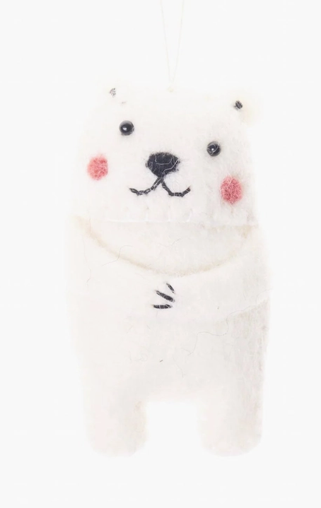 Felt Arctic Animal Ornament - Polar Bear
