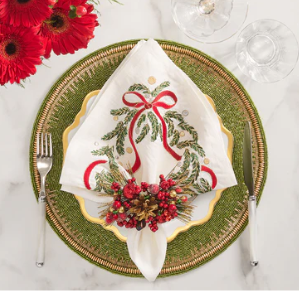 Enamor Green and Gold Placements - set of 4