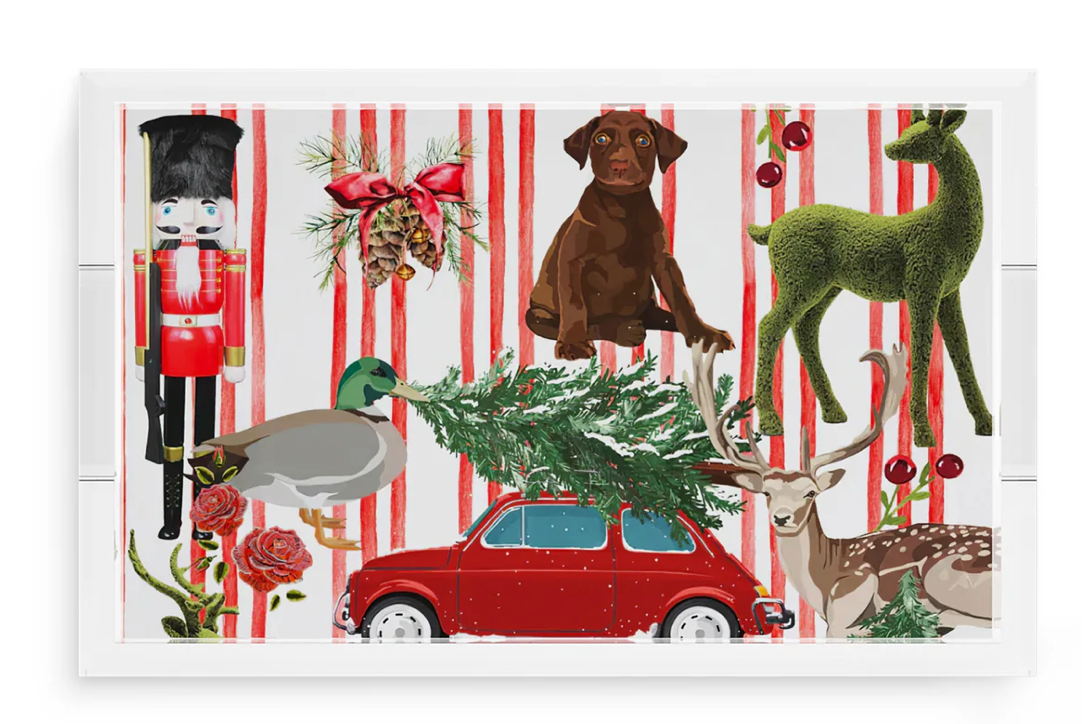 Ultimate Stripe Christmas Vanity Tray