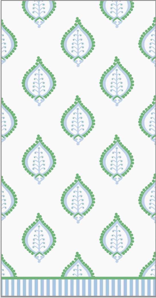 Paper Guest Towels / Blue + Green Paisley
