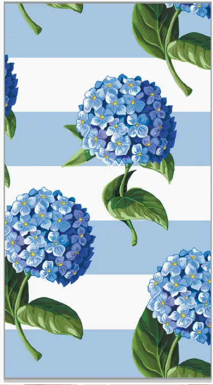 Paper Guest Towels/ Hydrangeas Stripe