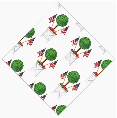 Paper Cocktail Napkins / Patriotic Topiary