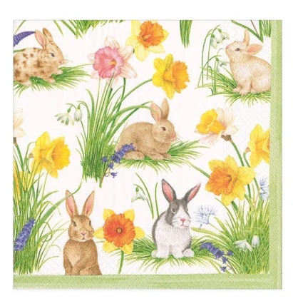 Bunnies and Daffodils Guest Towel