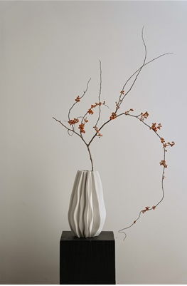 CERAMIC VASE WHITE DIA 8" - WHITE