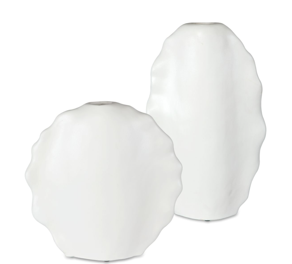Ruffled Feather Vase Set of 2