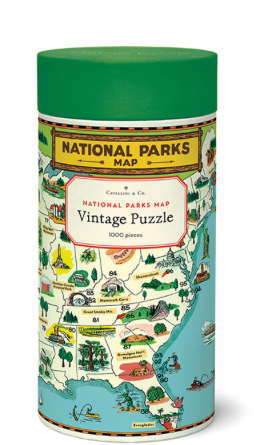 Vintage National Parks Map 1000 Piece Puzzle