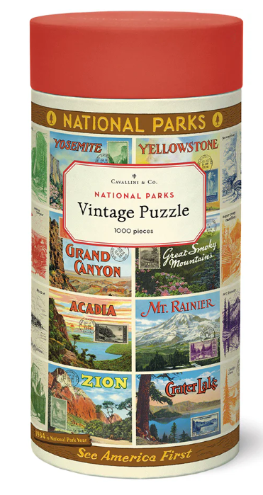 Vintage National Parks Map 1000 Piece Puzzle