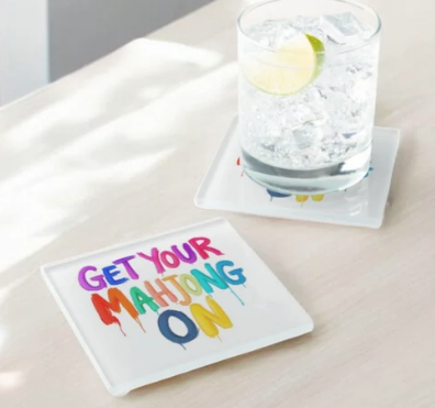 Get Your Mahjong On Glass Coasters (Set of 4)