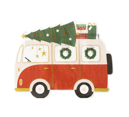 Christmas Van Shaped Dinner Napkin