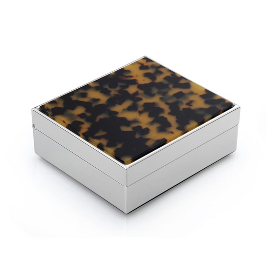 Faux Tortoiseshell & Silver Box