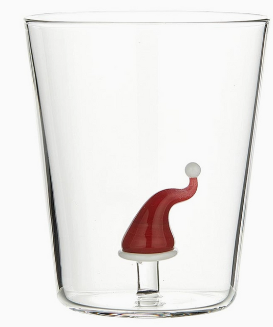 Figurine Rock Glass - Santa Hat
