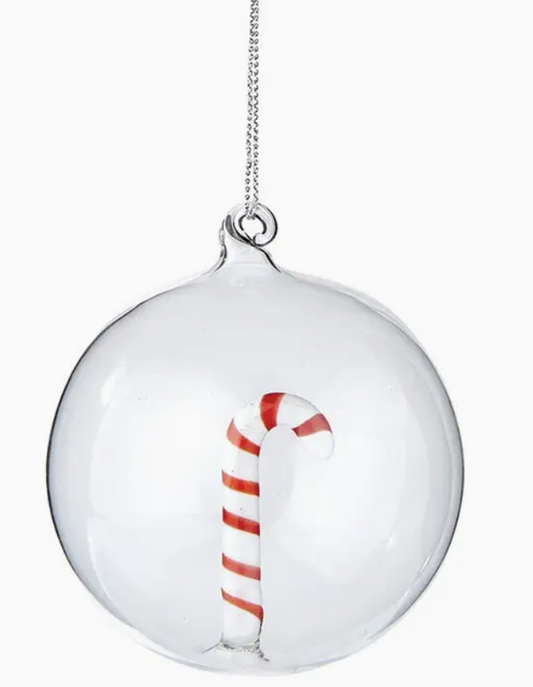 Glass Ornament - Candy Cane