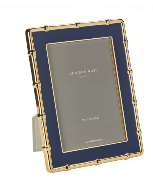 Navy & Gold Bamboo Enamel Photo Frame, 5x7