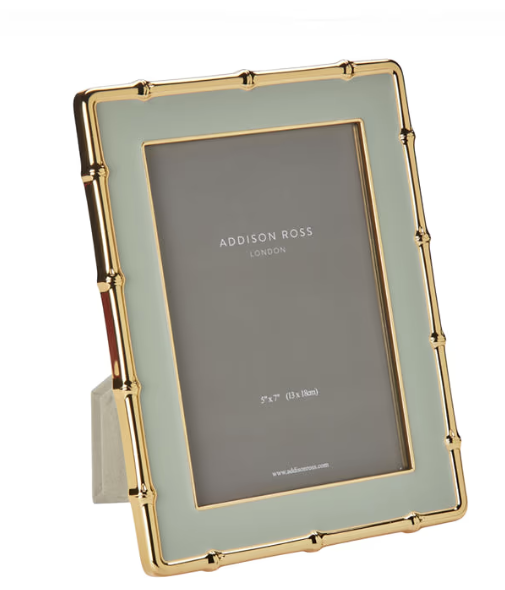 Sage & Gold Bamboo Enamel Photo Frame