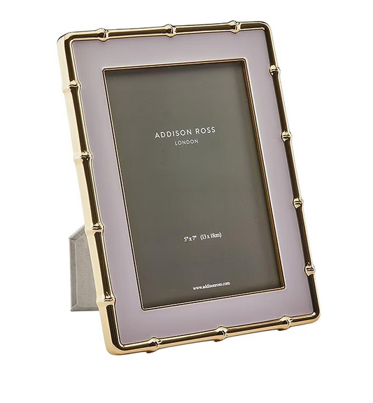 Pale Pink & Gold Bamboo Enamel Photo Frame