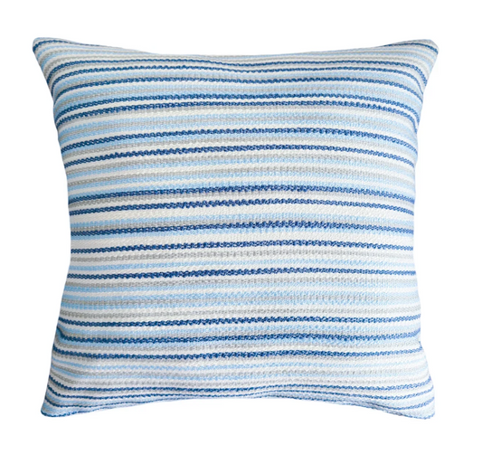 Blue Yacht Stripe 20x20 Indoor/Outdoor Pillow