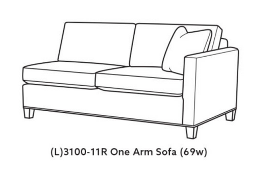 Quinn 3100-11 RAF One Arm Sofa