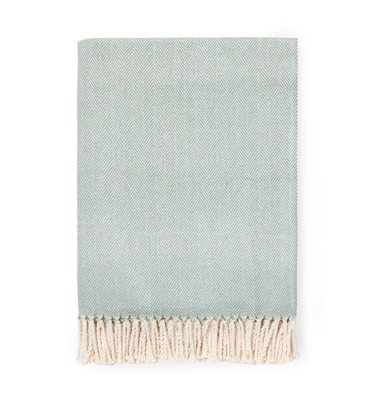 Celine Throw - White/Slate Blue