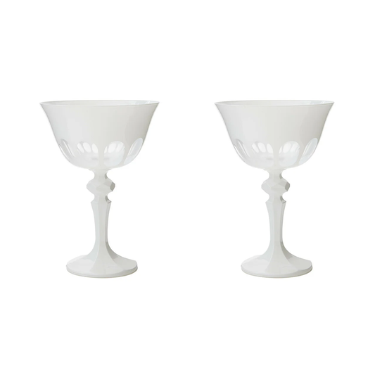Rialto Glass Coupe/Chalk, Set of 2