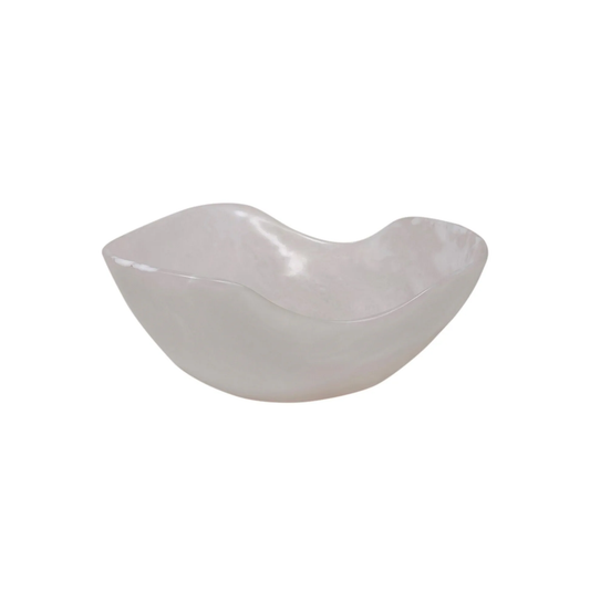Sm White Fruit Bowl Resin 13.4"