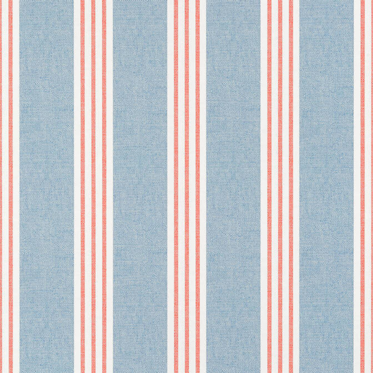 Canvas Stripe Wallpaper / Blue Coral