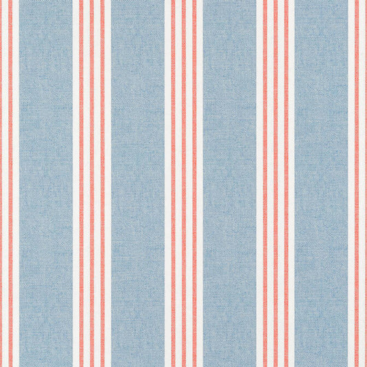 Canvas Stripe Wallpaper / Blue Coral