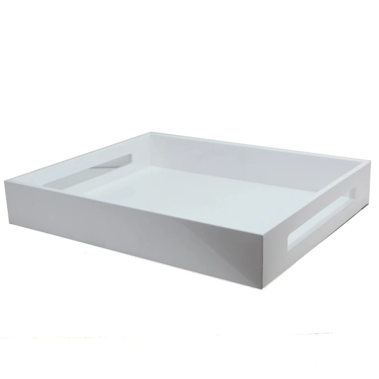 White Lacquer Tray, 16" x 16"