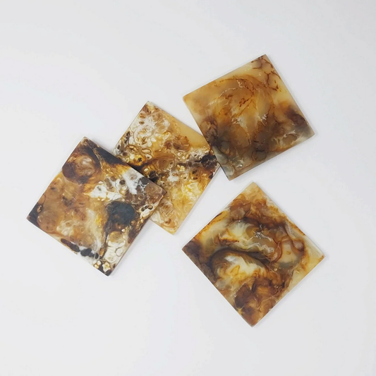 Set of 4 Tortoise Shell Square Coasters