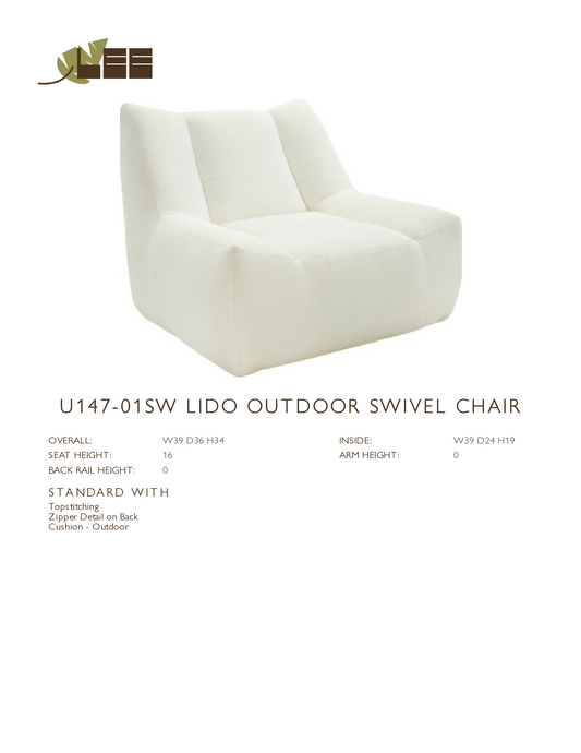 Lido Outdoor Swivel Chair - Kilim Dove