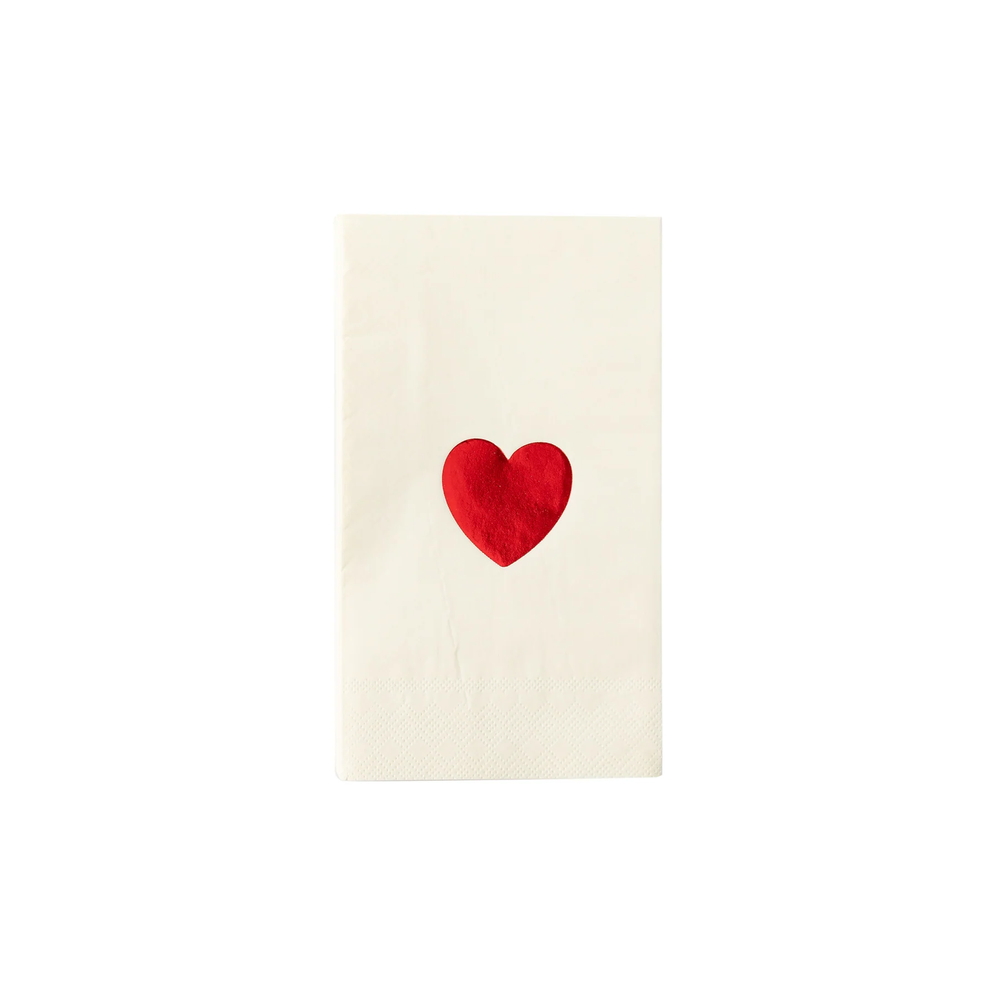 Paper Guest Napkin - Red Foil Heart