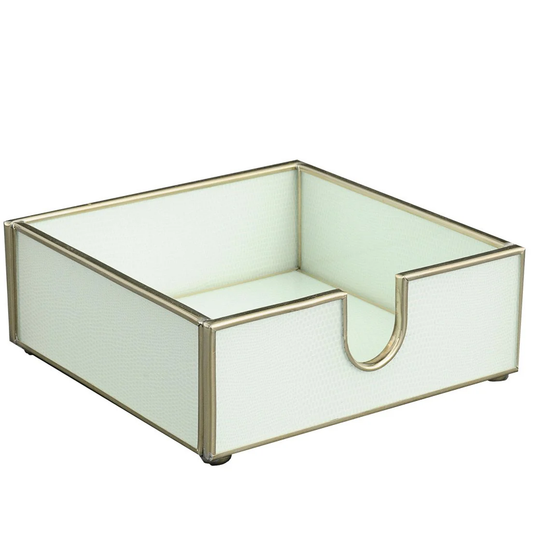 White Lizard Skin Cocktail Napkin Holder
