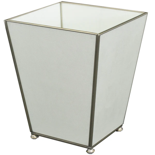White Lizard Skin Waste Bin