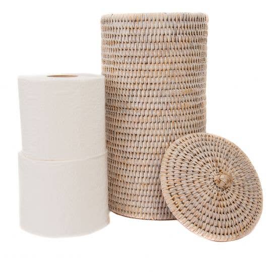 Artifacts Rattan™ Double Toilet Roll Holder: Tudor Black